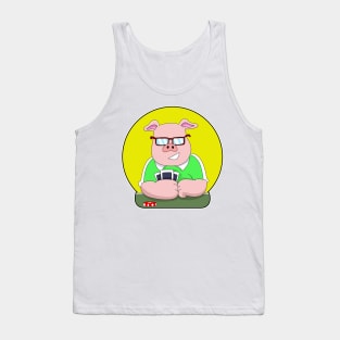 Pig at Poker with Cards Tank Top